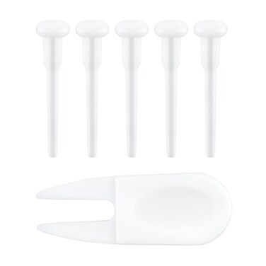 Quacc 6 PCS Yoga Ball Replacement Plugs and Plug Puller Kit, Pilates Ball Air Stopper Large Yoga Ball Air Plug Valve Nozzles Pin Exercise Ball Plug Removal Devices