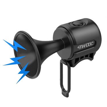 LESOVI Electric Bike Horn, 120dB Electronic Bicycle Bell with 300mAh Battery Operated/IPX4 Waterproof, Loud Bike Bell for Adults/Kids (Black, EH-2)