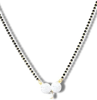 Generic Jewellery Trendy short mangalsutra Chain Pendant for Women Gifts for Women Valentines Gift perfect for parties wear., Small, Black