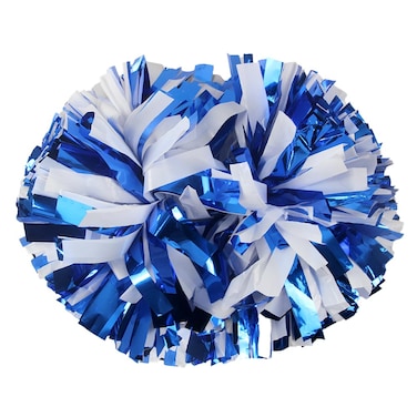 Hooshing 2PCS Pom Poms Cheerleading Blue and White Professional Cheer Pom Poms with Baton Handle for Cheerleader Team Sports Spirited Party Dance Training