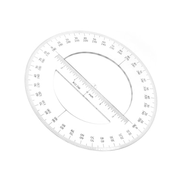 Hegebeck 360 Degree Clear Protractor 20cm/8 Inch Diameter Plastic Math Protractors Circle Protractors Mathematical Tool for Angle Measurement