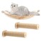Gekmocon Cat Wall Furniture, 3 Pack Cat Wall Shelves Set, Solid Rubber Wood Cat Wall Steps and Hammock for Sleeping, Playing, Scratching, Climbing