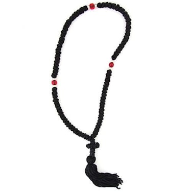 Iconsgr Handmade Christian Orthodox Greek Komboskoini, prayer Rope 100 knots with Red Bead