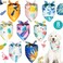 Frienda 8 Pieces Summer Pet Bandanas Dog Triangle Summer Bandana Hawaiian Dog Scarf Pet Triangle Bibs Adjustable Rainforest Fruit Flamingo Style Bandana for Small Large Dogs