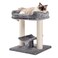 PETEPELA 19" Cat Scratching Post, Cat Tree Tower, 100% Natural Sisal Cat Scratcher with Large Plush Top Perch Bed, Cozy Cat Platform for Kittens and Cats