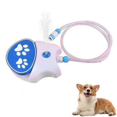 Outdoor Dog Drinking Water Fountain, Step On Dog Fountain, Dog Water Drinking Sprinkler, Easy Activated Drinking, Includes Connector Hose, for Dogs Cooling Hydration