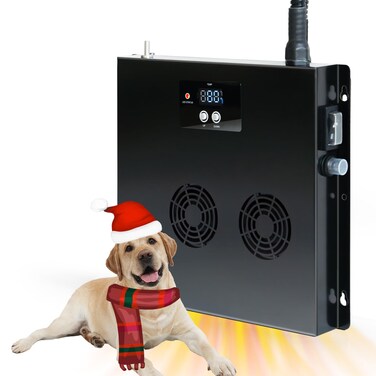 Briidea 400W Dog House Heater with PTC 3-Second Rapid Heating Technology, 32℉-122℉, 11.5FT Anti-Chew Cord, Heats Up to 120 Cubic Feet, Ideal for Dog Houses, Chicken Coops, Rabbit Cages