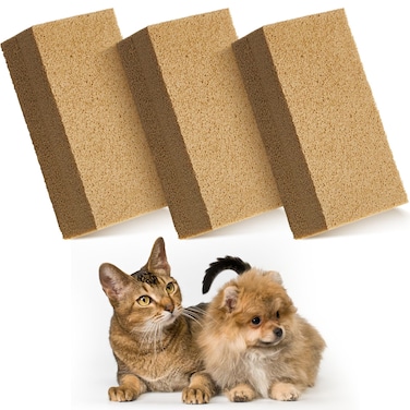 RimCereal 3 Pack Pet Hair Remover Sponge Cat and Dog Hair Sponge Rubber Pet Hair Lifter Pet Hair Removal Tool, Remove Pet Hair from Furniture, Carpet, Bedding, Clothing, 6.26 x 3.28 x 1.89 inch