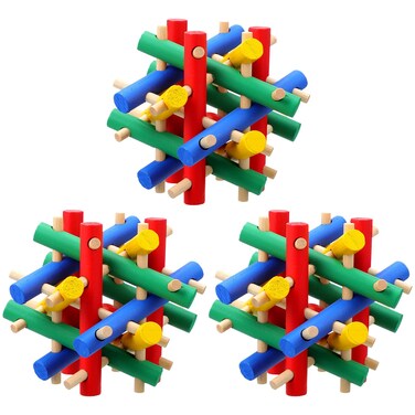 Jutom 3 Pieces Rabbit Chew Toy Bunny Toys Chinchilla Toys Wood for Guinea Pigs Pet Rabbits Hamster Hedgehog Small Animals Wooden Teeth Grinding Gnawing Biting Accessories