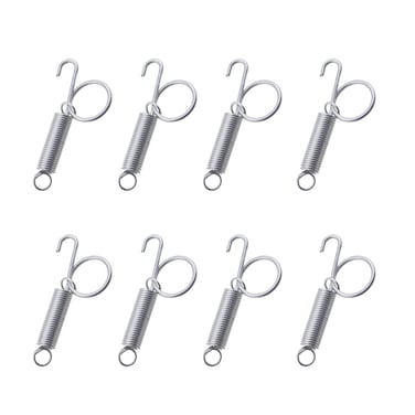 TAODAN 8PCS 7.5cm/2.85inch Large Cage Lock Metal Finger Spring Door Hook Single Handed Cage Door Spring Hook for Fixing Pet Cage Door