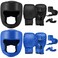 Kanayu 14 Pcs Boxing Set Including 2 Pair of 16 oz Boxing Gloves Headgear Helmet Boxing Hand Wraps Mouth Guards Gifts for Adults Youth Beginners Training Equipment(Black, Blue)