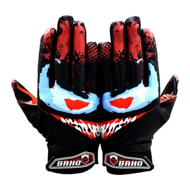 Villian Football Gloves - Tacky Grip Skin Tight Enhanced Performance Football Gloves - Pro Elite Super Sticky Receiver American Football Gloves - Adult &amp; Youth Sizes (Adult - L)