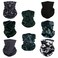 SMEHCF 8 Multipurpose Bandanas for Women Men Headband Balaclava Hair Head Scarf Face Half Airsoft Paintball Mask Neck Gaiters Breathable Washable Black White Snow Pine Camo Camouflage Konjac Flower