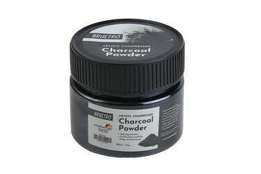 BRUSTRO Artists Compressed Charcoal Powder 100 ml.   Richest Black Tone, Ideal for Layering, Shading, Drawing, Sketching, Mixed Media Art, Fine Art Students, Professionals.
