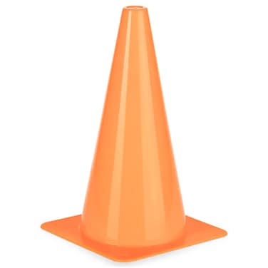 Champion Sports High Visibility 12" Plastic Cone for Athletics and Social Distancing, Flourescent Orange