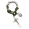 Nazareth Store Olive Military One Decade Paracord Rosary Silver Beads Pocket Car Rosary Pray For Us St. Joseph Medal &amp; St. Benedict Cross