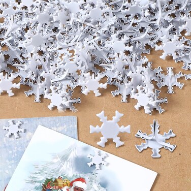 MorningRo 100 Pcs Split Pins Snowflake Brads White Snowflake Shape Paper Fasteners Metal Brads for Christmas Winter Art Craft School Project Decorative Greeting Cards Photo DIY Accessories