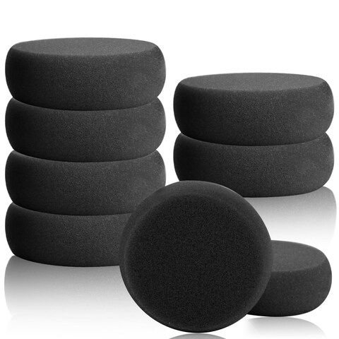 Zgui 6 Pcs Pottery Sponges, Round Painting Sponge 3inch Black Artist Sponges Craft Clay Sponge Watercolor Sponges Face Painting Pottery Ceramics Art C