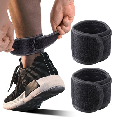 2 Pack Magnetic Achilles Tendonitis Brace, Adjustable 5-12" Achilles Strap for Men Women, Ankle Achilles Tendon Support Brace to Prevent Achilles Tendonitis Pain, Fit Running Sports Cycling Hiking