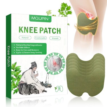 MQUPIN 14 Pcs knee patches, natural knee pain relief patch for bone on bone, knee joint pain relief patches for Back, Neck, Shoulder, Waist