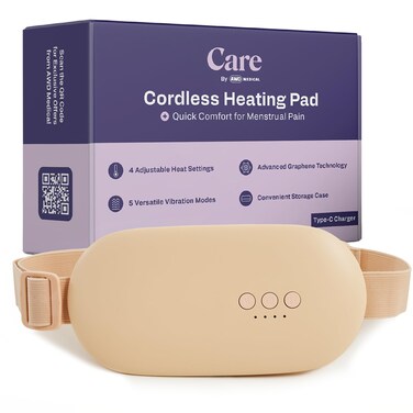 Heating Pad for Cramps   Period Heating Pad for Cramps, Cordless Menstrual Heating Pad with 4 Temperature Levels, 5 Vibration Settings, Portable, Fast Heating, Auto Shut-Off, Large Battery Capacity