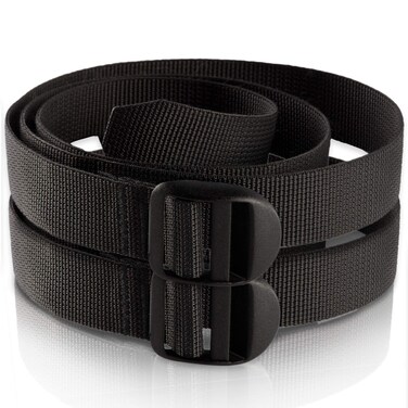 M-Tac Pack of 2X Utility Strap for Backpack Tactical Lashing for MOLLE Gear Plastic Buckle (Black, 50 inches)