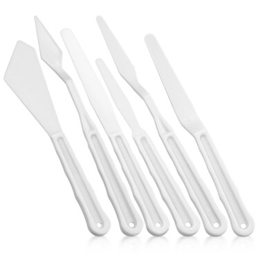 NUOBESTY Palette Knives Color Mixing Scrapers Acrylic Spatulas For Painting Oil Paint Tools Kits Plaster Tools Paint Spatula 6pcs