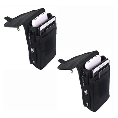 2 Packs Large Smartphone Pouch, Phone Pouch, Cell Phone Holster, Multi-Purpose Tool Holder, Tactical Carrying Case Belt Loop Pouch Men&rsquo;s Waist Pocket for Hiking, Camping,Rescue Essential
