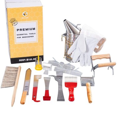 Beekeeping Supplies Bee Smoker Starter Kit, Beekeeping Tools for Beekeepers 14 Pcs Professional Bee Hive Tools
