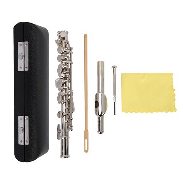 LiebeWH 16 Hole Piccolo Kit Detachable Key Of C Piccolo with Screwdriver PU Leather Box and Cleaning Tool for Beginners (Silver), LiebeWHvqf9gk8wgy-02