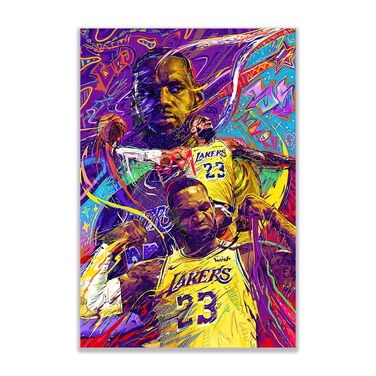 bzcpc Basketball Stars LeBron James Kobe Bryant Stephen Curry Poster Canvas Art Bedroom Wall Decor Kids Room Decor Inspirational Gift (LeBron)