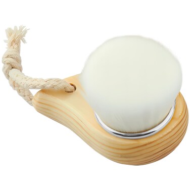 Jaasuee Soft Bristle Facial Cleansing Brush for Deep Pore Cleaning, Travel-Friendly Face Beauty Brush with Ergonomic Handle, Brown