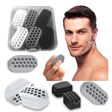 Jawline Exerciser 6pcs Jawline Shaper Silicone Muscle Strengthener 3 Resistance Levels Jaw Trainer for Double Chin Chewing Trainer Tool Face Sculptor for Women Men