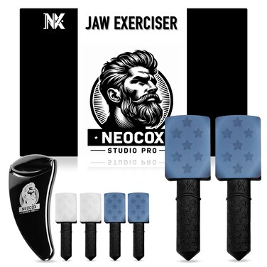 Jaw Exerciser for Men - Ultimate Jawline Exerciser Pack - Jaw Trainer &amp; Strengthener - Face and Neck Exerciser - Jawline Sculptor - Facial Exerciser - Silicone Facial Tools