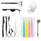 Eyebrow Kit,12 in 1 Eyebrow Tweezers Kit,Professional Eyebrow Shaping,Trimming,Grooming Includes Eyebrow Tweezers,Eyebrow Razor,Eyebrow Scissors, Brush,False Eyelash Curler&amp;Comb,Mirror