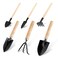 Sibba Small Garden Tools 6 Pcs Mini Miniature Shovel Indoor Succulent Home Tiny Gardening Kit Plant Potted Repotting Flower Wood Handle Care Transplant Accessories Potted Houseplant