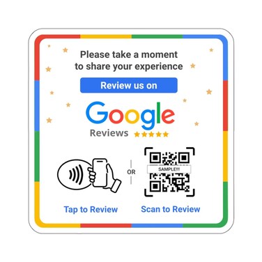 NFC Tag Google Review Sticker - Boost Customer Feedback with Tap &amp; Scan QR - No App, No Subscription - Works on iPhone &amp; Android (Square 3.94&quot;)