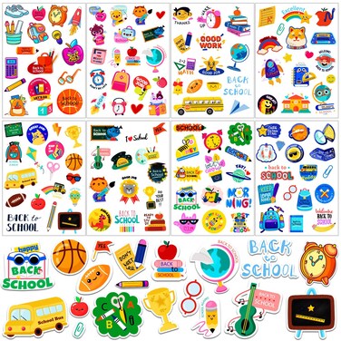 Back to School Stickers for Kids, 256Pcs First Day of School Teacher Reward Cute Stickers for Teens Toddler Students Classroom Decorations