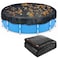Pool Leaf Net Cover, 20ft Round Leaf Net for Above Ground Pool to Catching Leaves in Winter, Pool Safety Screen Mesh Tarp Cover for 18ft Swimming Pools, Black Garden Shade with Grommets