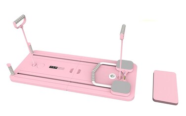 Zojio Pilates Board - 2024 Pilates Reformer Set, Multi-Purpose Foldable Pilates Reformer Board for Home, 5in1 Pilates Sliding Board (Pink)