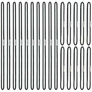 20 Pcs 2 Sizes Elastic Bands for Notebook Stretchy Closure Loop for Travel Journals Black Ties Bookmark for Daily Planner Refills