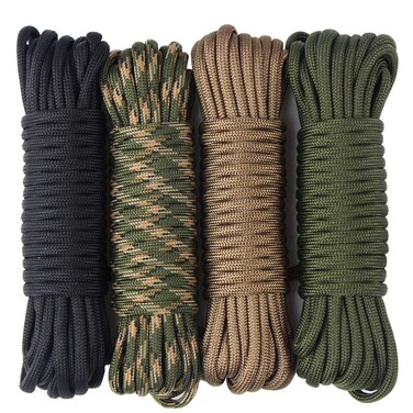 aufodara 4 Pieces 19ft / 6Meter Paracord Cords 550 Multifunction Paracord Rope Crafting Bracelet Braided Rope Lanyards Dog Collar DIY Crafting (D4-A)
