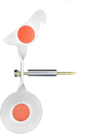 Wingswinmax Bigger Bird Spinner Air Gun Target 19.3cm/7.6" Slingshot Target 360&deg; Rotating Screwed-Type Steel OR Stainless Steel Plinking Target Bird BB Air Gun Target (White Big Bird 3mm)