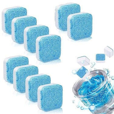 Qolixs-10-Pcs-Washing Machine Deep Cleaner Tablet for Washing machines Front and Top Load Machine Descaling Powder Tablet