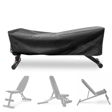 SUNSURE Sit-up Board Cover Adjustable Weight Bench Waterproof Cover Outdoor Indoor Exercise Workout Bench Protective Cover with Drawstring for Weight Bench, Fitness Bench (Black/127x58x44cm)