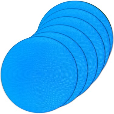 Vhxorrz Poly Spot Markers 9 inch 6 Pcs Non-Slip Rubber Floor Dots Flat Field Cones for Gym/PE Football, Soccer, Basketball, Training Agility Markers, Exercise Drills, Class Room Blue