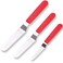 Cake Offset Spatula set of 4 6 8 inch Angled Icing Spatula Cake Decorating Frosting Knife, Red