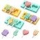 Kids Cartoon Popsicle Molds - 4 Pack, 10-Cavity Food-Grade Silicone Ice Pop Cream Molds, with Reusable Sticks, Non-Stick Flat Design, Easy Release, Stackable for Space Saving