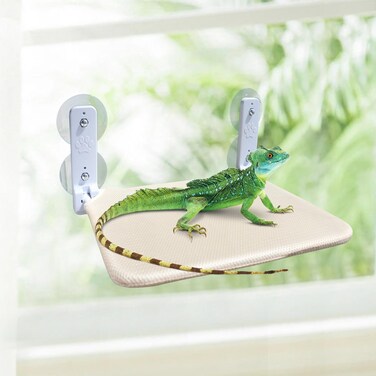 Bearded Dragon Window Hammock, Lizard Window Perch, Reptile Bed, Reptile Tank Accessories, Suitable for Lizard Bearded Dragon Chameleon Kitten Guinea Pig Rat 15 &times; 12 Inches