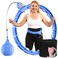 Weighted Workout Hoop for Adult Weight Loss - 48" Infinity Circles Plus Size, Quiet Fitness Circles with Waist Trainer Belt and Body Tape Measure - Abs Exercise Equipment for Home